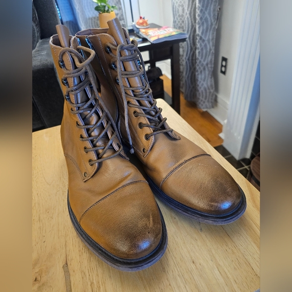 Men\'s J75 Tan Leather Combat Boots main image 7